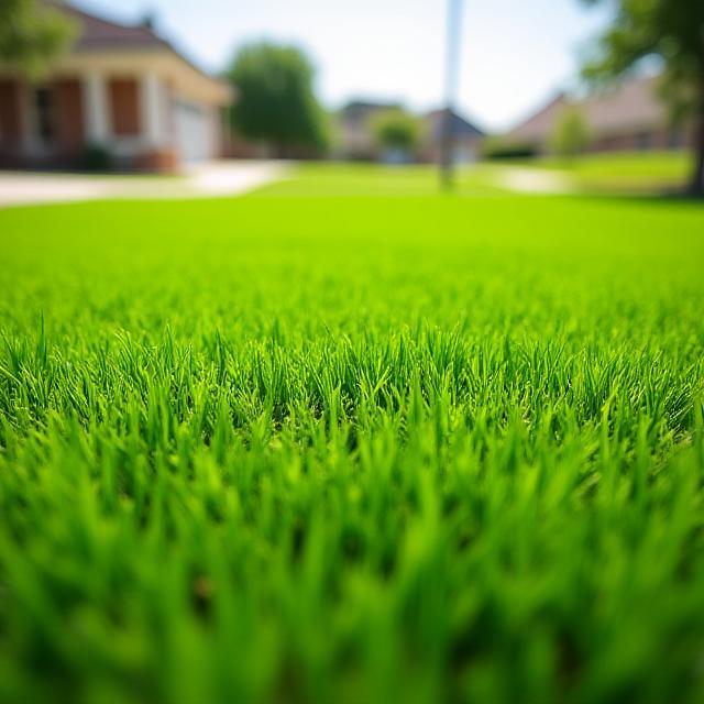 A newly installed, pristine Palmetto St. Augustine sod lawn showing perfect seams and a rich green color, transforming a worn-out area.
